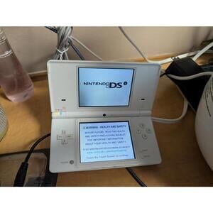 Nintendo DS Lite Handheld Gaming Console with Charger - White SEE CASE DAMAGES